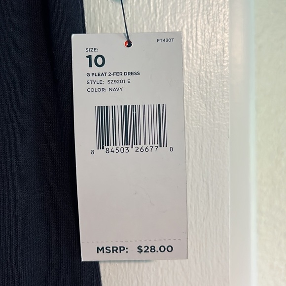 Classy Uniform Dress - Navy with Built-In Blouse - Picture 3 of 6